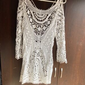 Chic Crochet White Dress